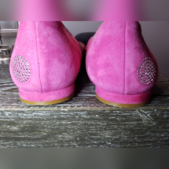 Kate Spade Pink Suede Chrystal Dot Flats - Picture 5 of 7